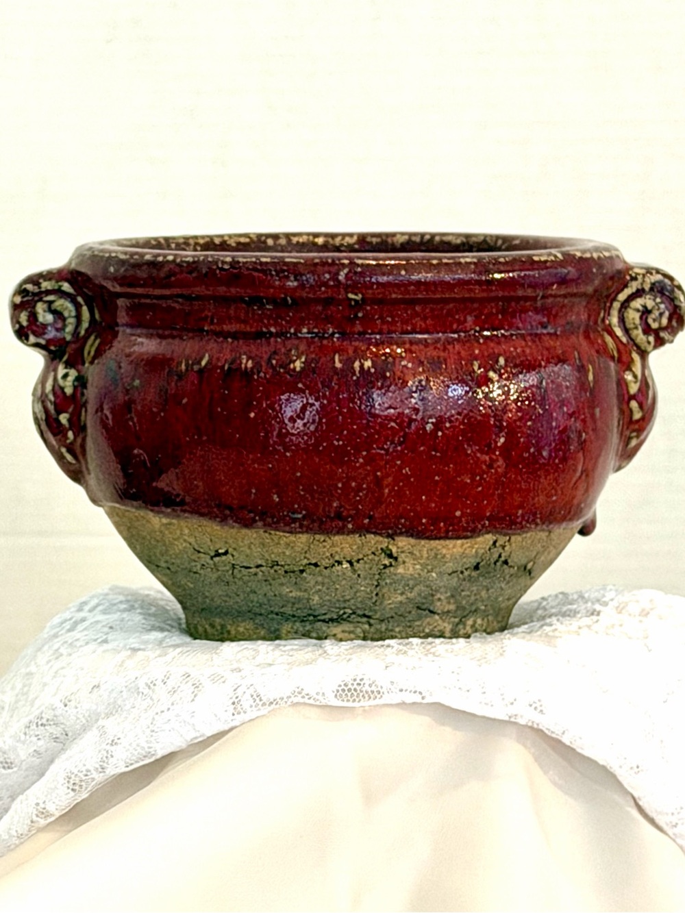 Vintage Danish Studio Pottery Planter with Rustic Accent